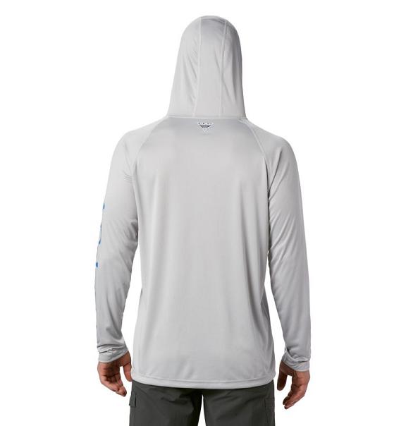 Columbia PFG Terminal Tackle Hoodies Grey Blue For Men's NZ26195 New Zealand